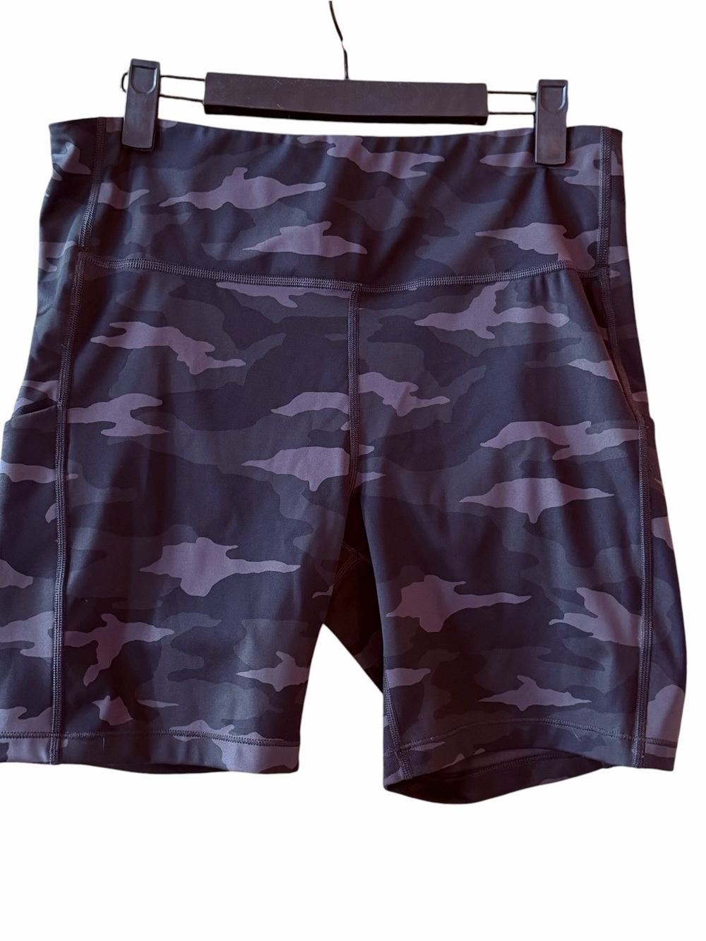 Athleta Black and Gray Camo Athletic Bike Shorts